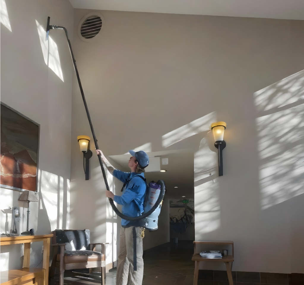 High dusting and ceiling cleaning service for commercial facilities in Ontario — Elite Sani Pro