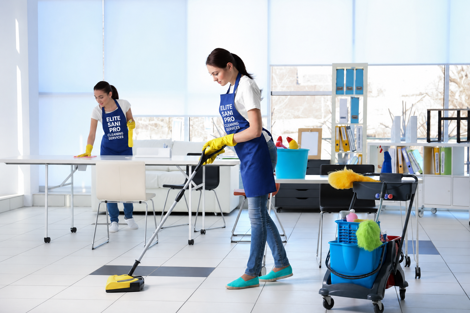 Office-Cleaning-service-Elite-Sani- Pro-team-working